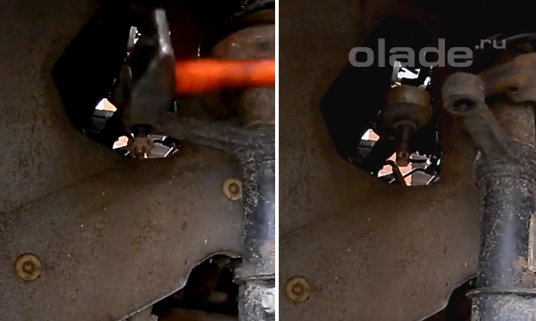 Демонтаж рулевой тяги Лада
